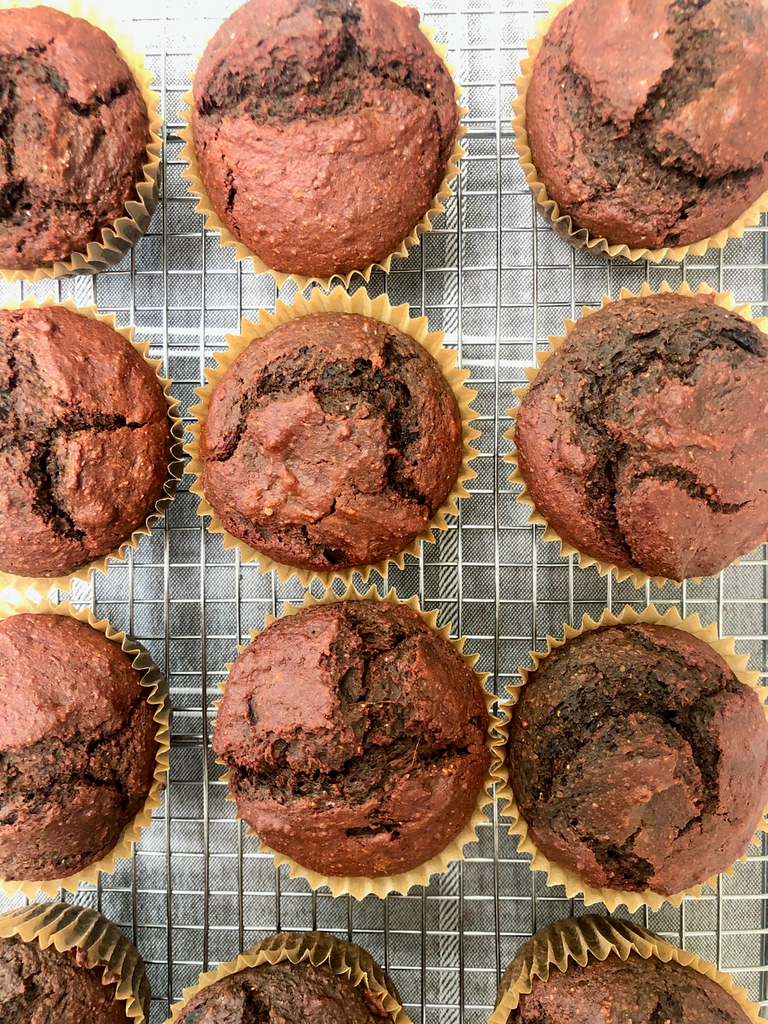 Raw Cacao, Beetroot and Ginger Muffins-CHOC Chick